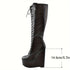 FRAUEN KNIEHOHE PLATEAU-KEILSTIEFEL
